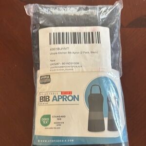 Utopia Kitchen Black Bib Apron Set